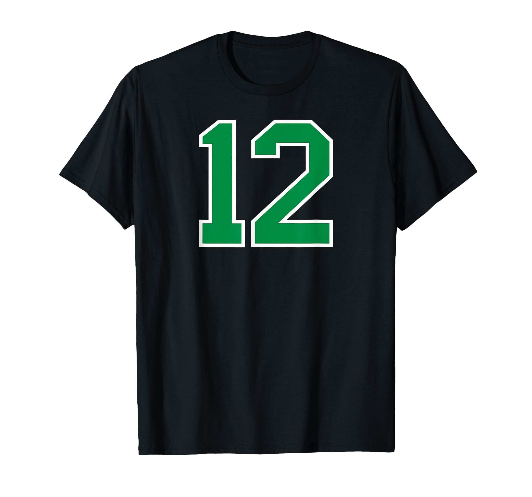 Number 12 Sport Green Varsity Number T-Shirt - Unique Graphic Unisex - T-Shirt, Sweatshirt, Hoodie