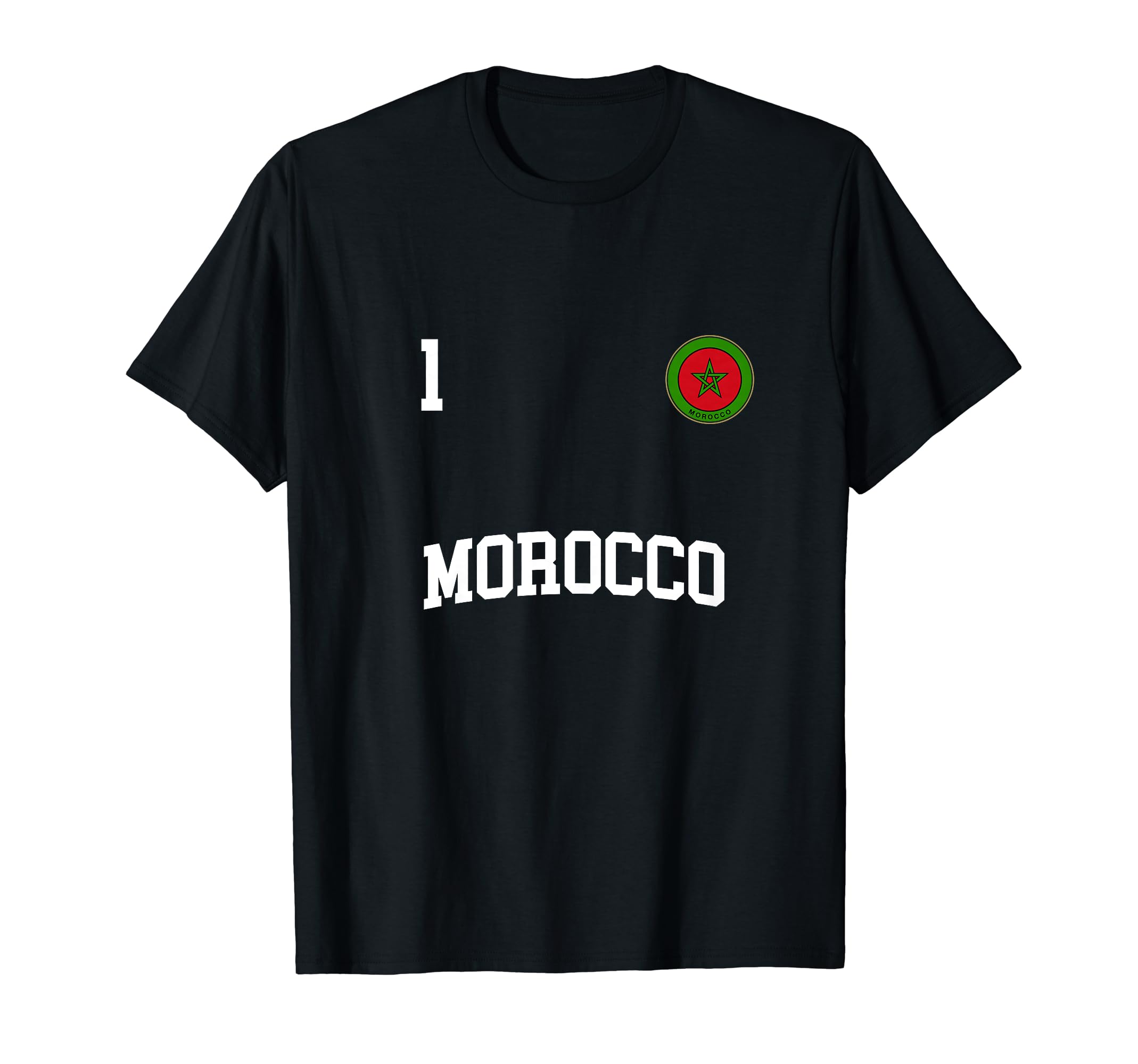 Morocco Team Sports Number 1 Soccer T-Shirt - Custom Art Print Men Women - T-Shirt, Sweatshirt, Hoodie