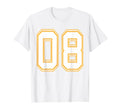 Number 08 Red Yellow White Football T-Shirt - Minimalist Print for Adults - T-Shirt, Sweatshirt, Hoodie