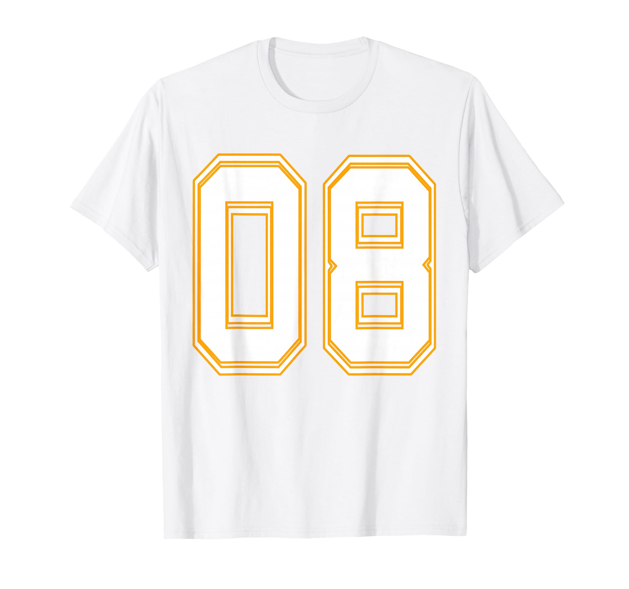 Number 08 Red Yellow White Football T-Shirt - Minimalist Print for Adults - T-Shirt, Sweatshirt, Hoodie