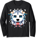 PIXEL ART WEIRD DOG, ABSTRACT WOLF, ODD - Adult & Kids T-Shirts, Sweatshirts & Hoodies apparel design preview 1