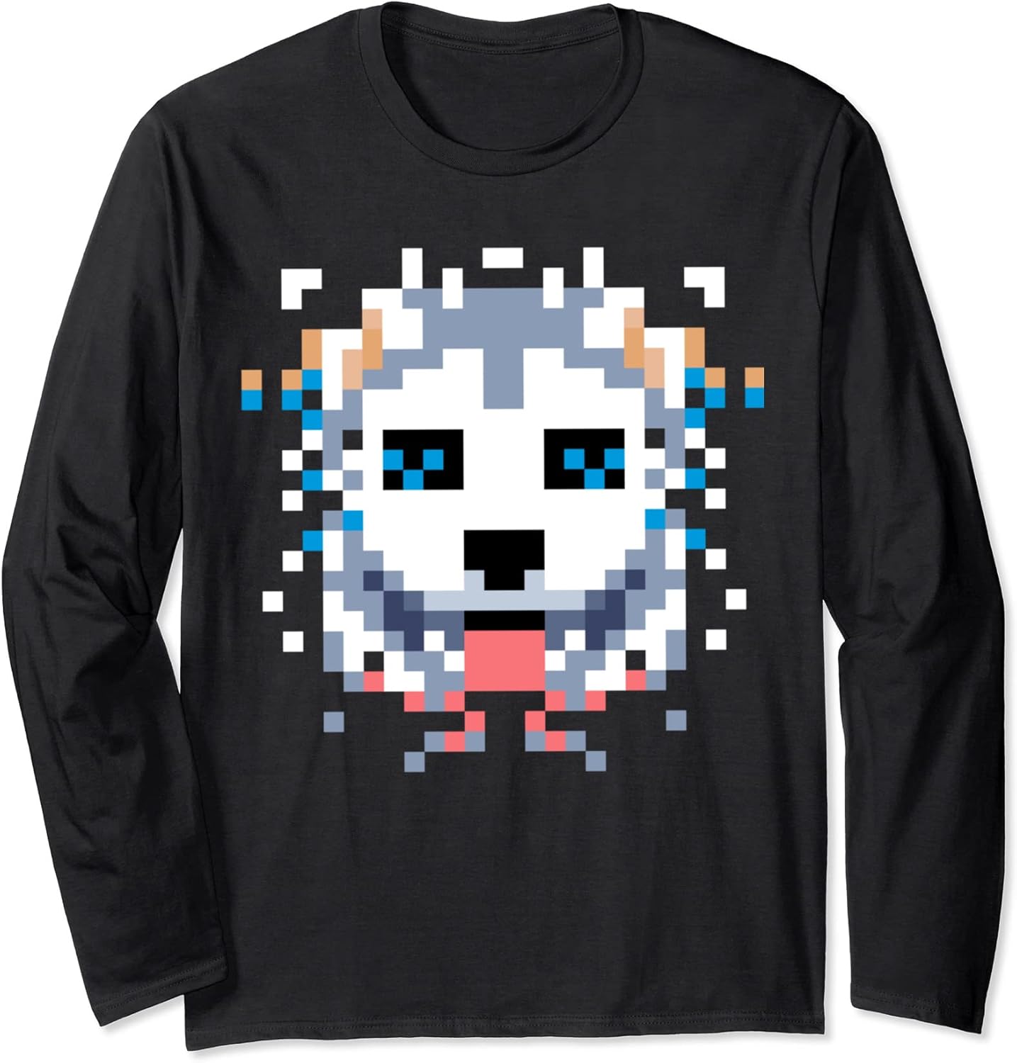 PIXEL ART WEIRD DOG, ABSTRACT WOLF, ODD - Adult & Kids T-Shirts, Sweatshirts & Hoodies apparel design preview 1