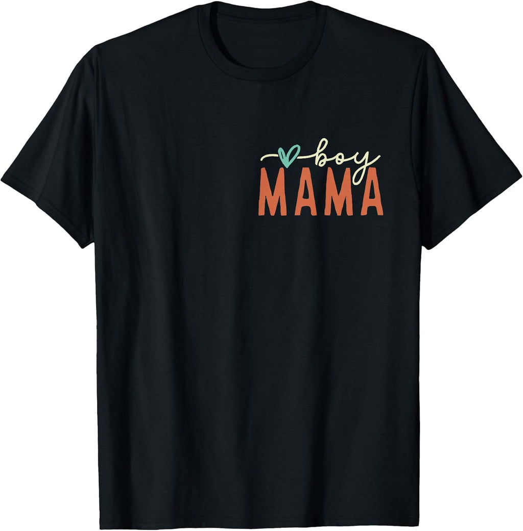 Boy mom with ma mama mommy bruh on back - Adult & Kids T-Shirts, Sweatshirts & Hoodies apparel design preview 1
