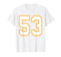 Number 53 Red Yellow White Football T-Shirt - Unique Graphic for Adults - T-Shirt, Sweatshirt, Hoodie