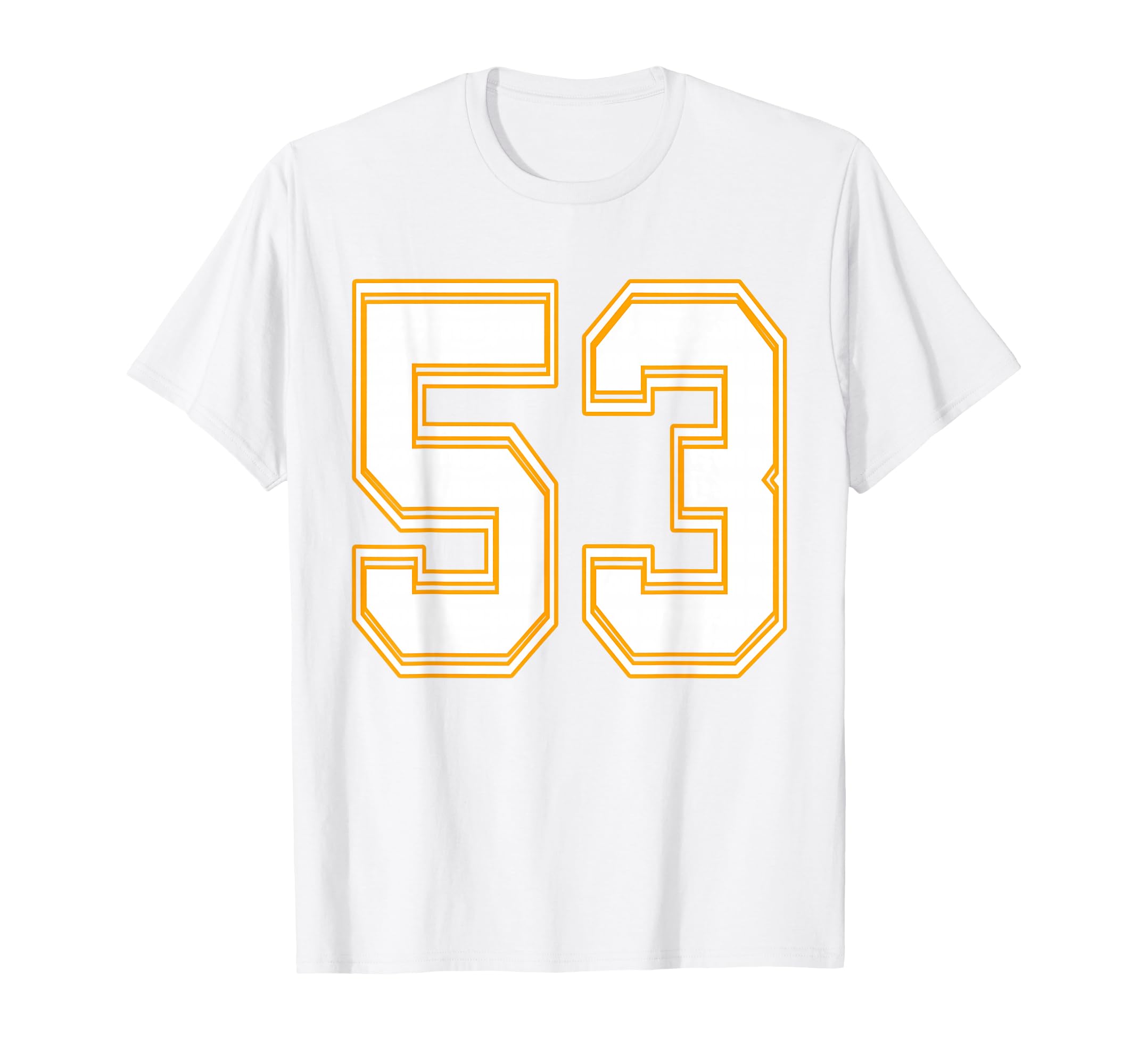 Number 53 Red Yellow White Football T-Shirt - Unique Graphic for Adults - T-Shirt, Sweatshirt, Hoodie
