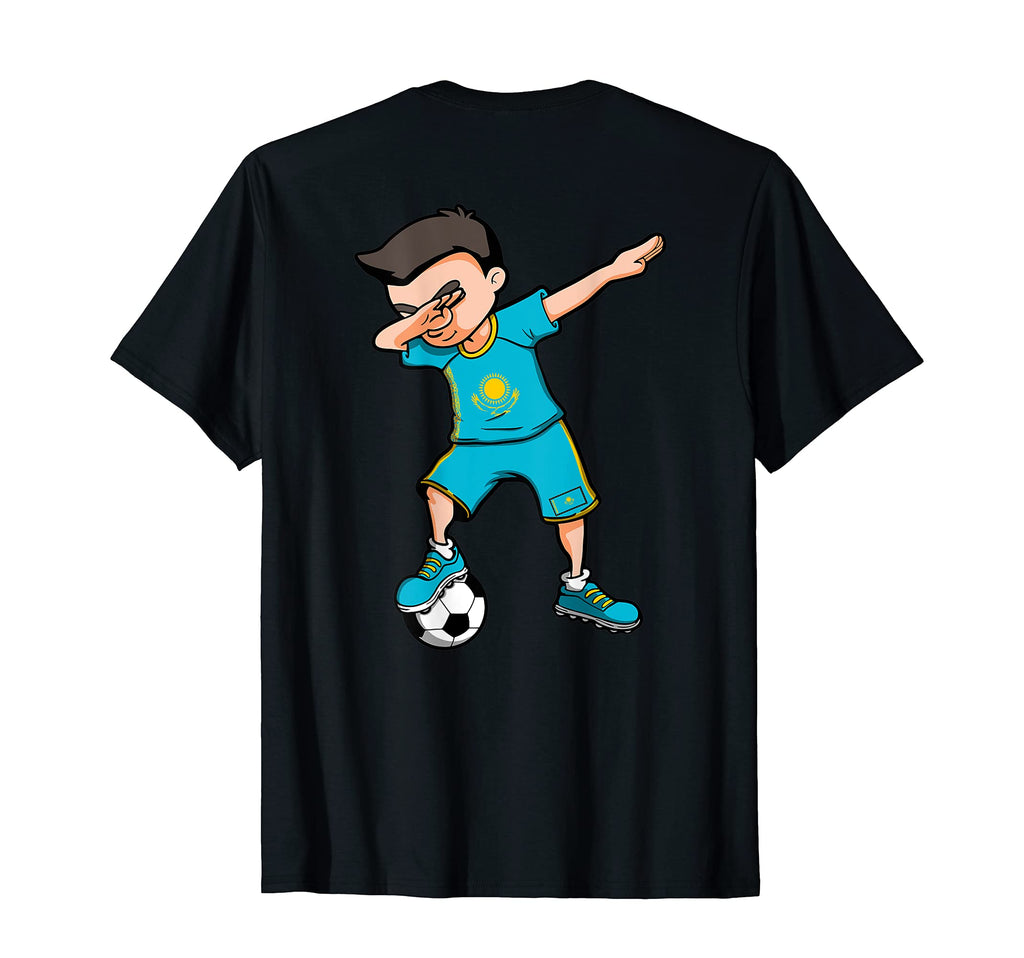 Dabbing Soccer Kazakhstan Jersey T-Shirt - Graphic Print Unisex - T-Shirt, Sweatshirt, Hoodie