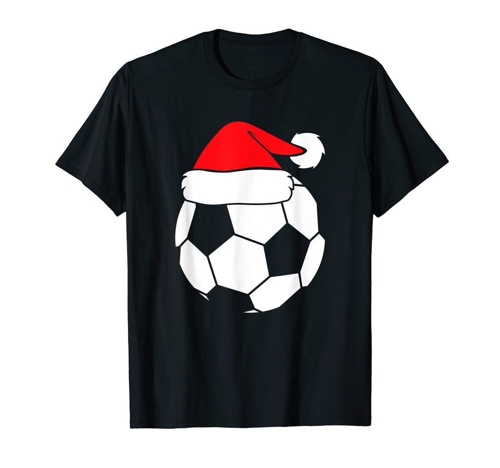 Soccer Ball Santa Hat Sports Lover T-Shirt - Novelty Apparel for Adults - T-Shirt, Sweatshirt, Hoodie