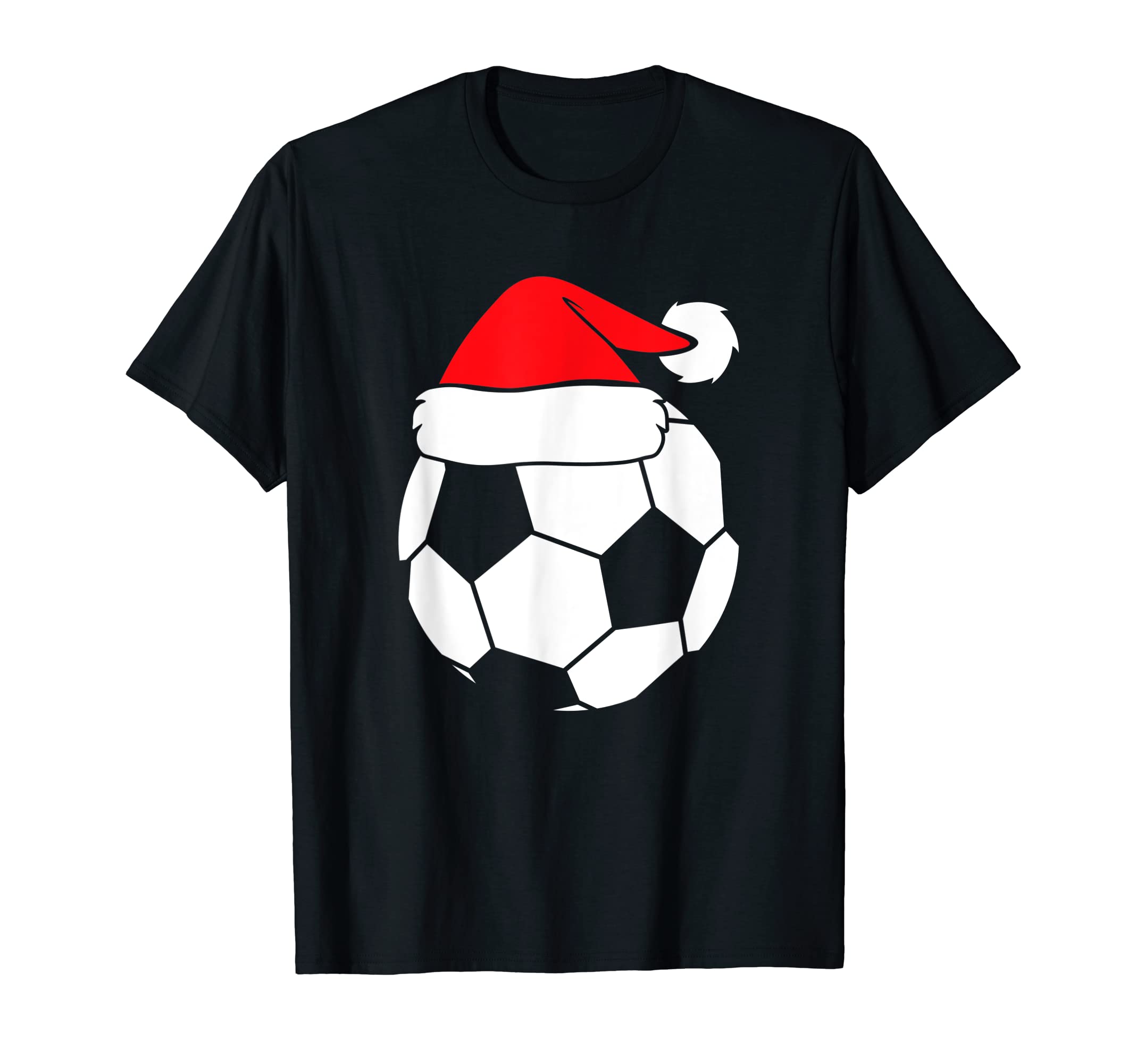 Soccer Ball Santa Hat Sports Lover T-Shirt - Novelty Apparel for Adults - T-Shirt, Sweatshirt, Hoodie