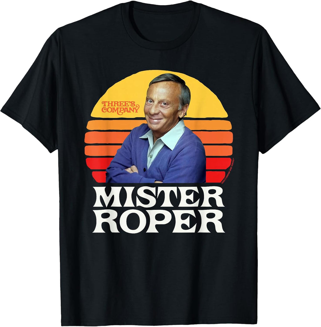 Mister Roper Funny Stanley 80's Sunset Three's - Adult & Kids T-Shirts, Sweatshirts & Hoodies apparel design preview 1