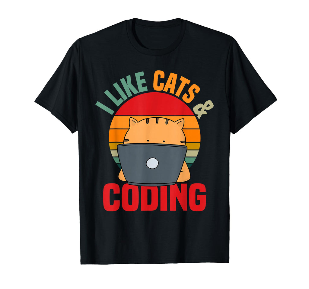 Coder Programmer Cat Lover Cat Dad I T-Shirt - Unique Graphic Men Women - T-Shirt, Sweatshirt, Hoodie