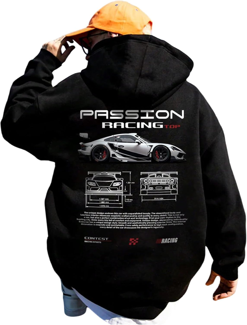 Men's Vintage Graphic Car Thermal Drawstring Hooded - Adult & Kids T-Shirts, Sweatshirts & Hoodies apparel design preview 1
