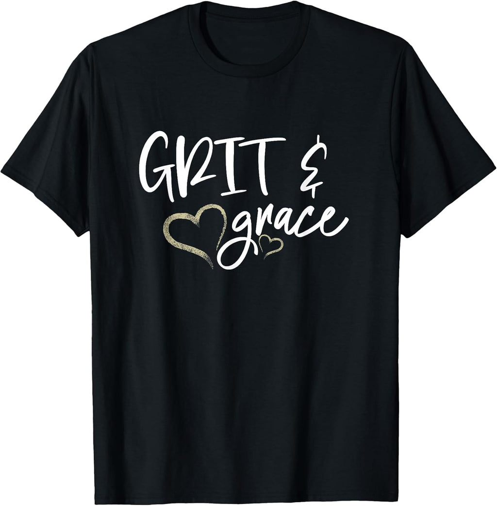 Grit and Grace Positive Quotes Christian Sayings - Adult & Kids T-Shirts, Sweatshirts & Hoodies apparel design preview 1