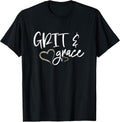 Grit and Grace Positive Quotes Christian Sayings - Adult & Kids T-Shirts, Sweatshirts & Hoodies apparel design preview 1