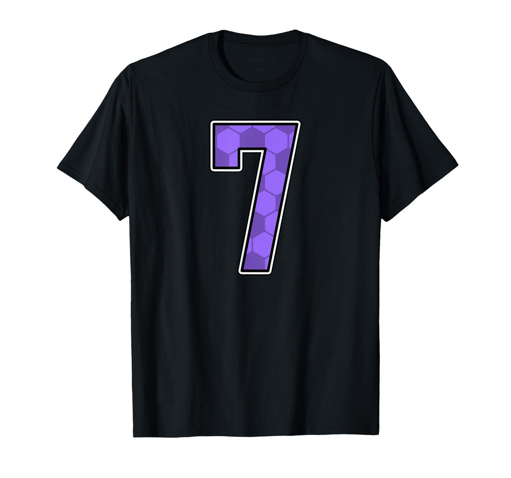 Purple Soccer Pattern Number 7 Jersey T-Shirt - Graphic Print Unisex - T-Shirt, Sweatshirt, Hoodie