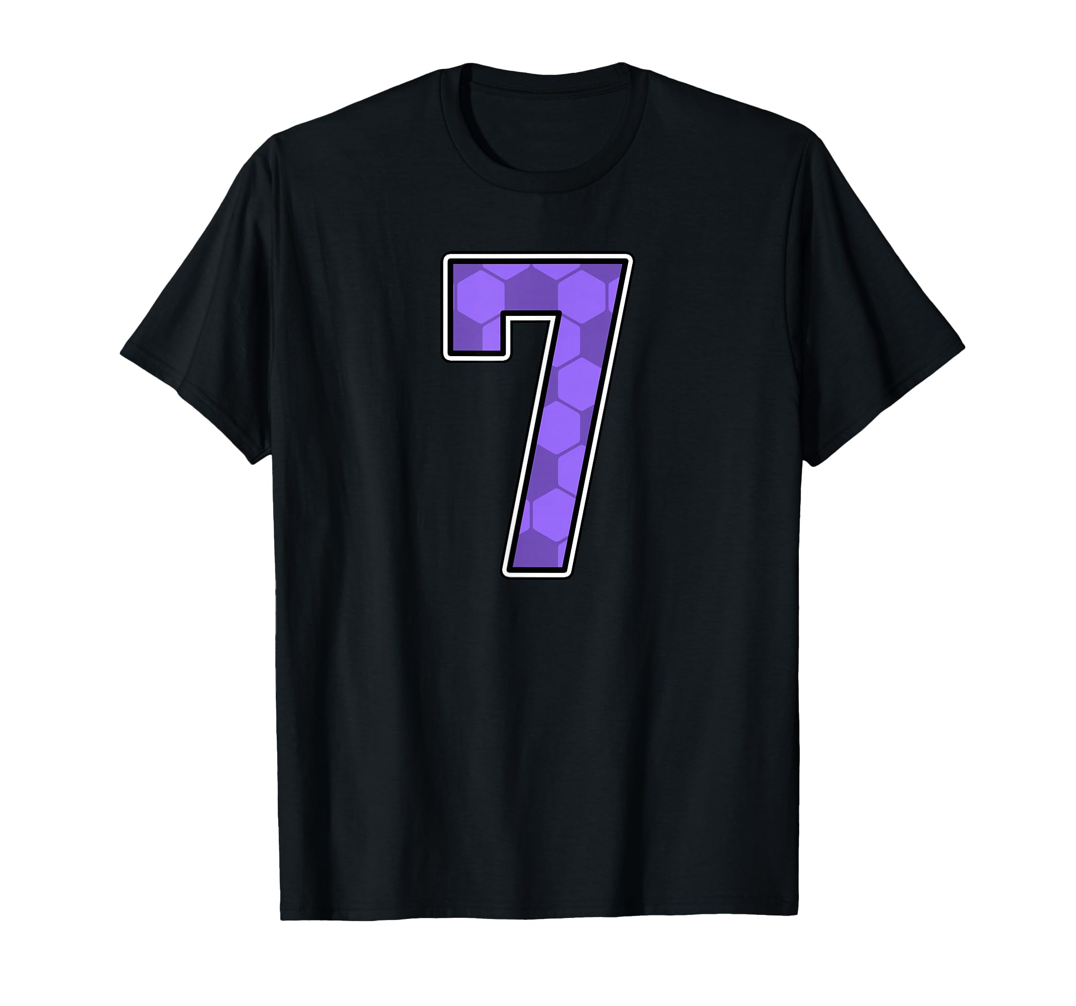 Purple Soccer Pattern Number 7 Jersey T-Shirt - Graphic Print Unisex - T-Shirt, Sweatshirt, Hoodie