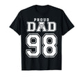 Custom Proud Volleyball Dad Number 98 T-Shirt - Minimalist Print Unisex - T-Shirt, Sweatshirt, Hoodie