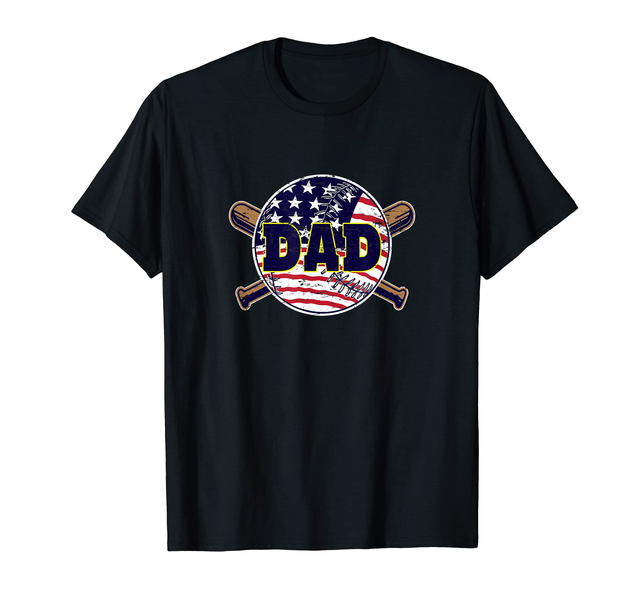 Baseball Dad Patriotic Us Flag T-Shirt - Novelty Apparel Men Women - T-Shirt, Sweatshirt, Hoodie
