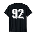 Number 92 Backside 80S 90S Team T-Shirt - Custom Art Print Men Women - T-Shirt, Sweatshirt, Hoodie