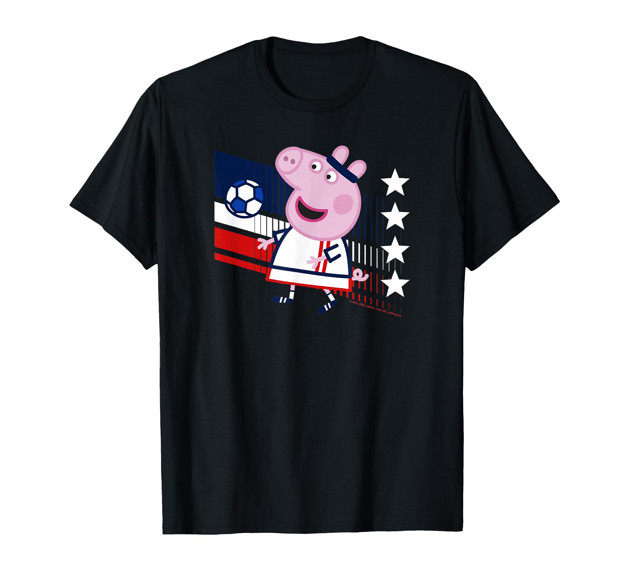 Peppa Pig France Soccer Colors T-Shirt - Novelty Apparel for Adults - T-Shirt, Sweatshirt, Hoodie