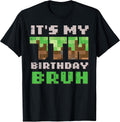 Its My 7th Birthday Bruh Pixel Gamer 7 Bday Gaming - Adult & Kids T-Shirts, Sweatshirts & Hoodies apparel design preview 1