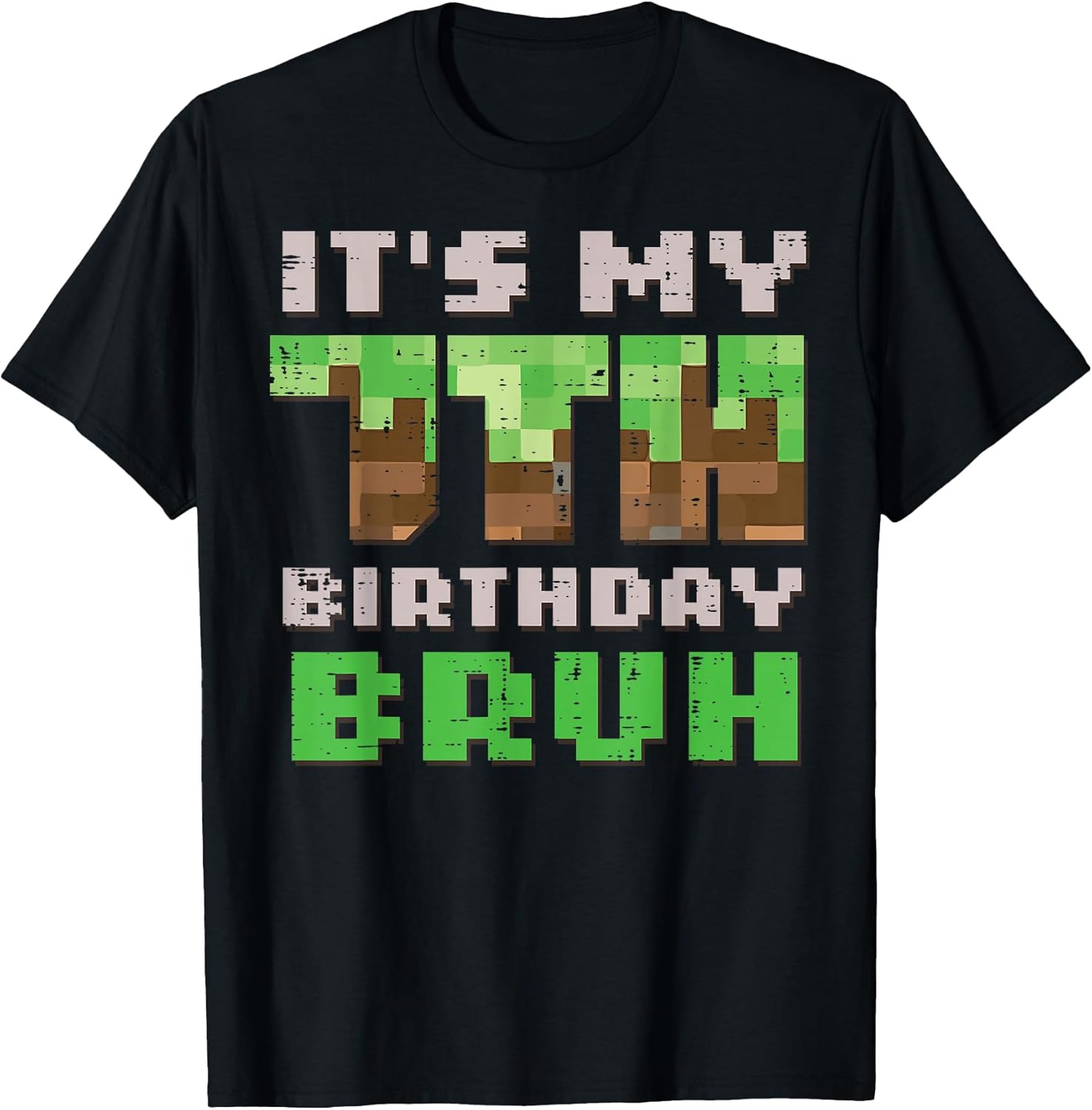 Its My 7th Birthday Bruh Pixel Gamer 7 Bday Gaming - Adult & Kids T-Shirts, Sweatshirts & Hoodies apparel design preview 1