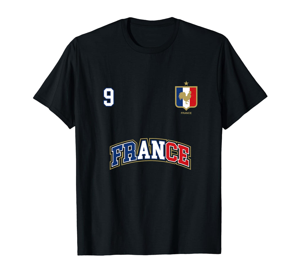 France Team Sports Number 9 Soccer T-Shirt - Minimalist Print Unisex - T-Shirt, Sweatshirt, Hoodie