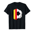 Half Belgium Flag Half Football Belgian T-Shirt - Graphic Print for Adults - T-Shirt, Sweatshirt, Hoodie