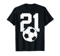 Number 21 Years Soccer 21St Birthday T-Shirt - Trendy Graphic Men Women - T-Shirt, Sweatshirt, Hoodie