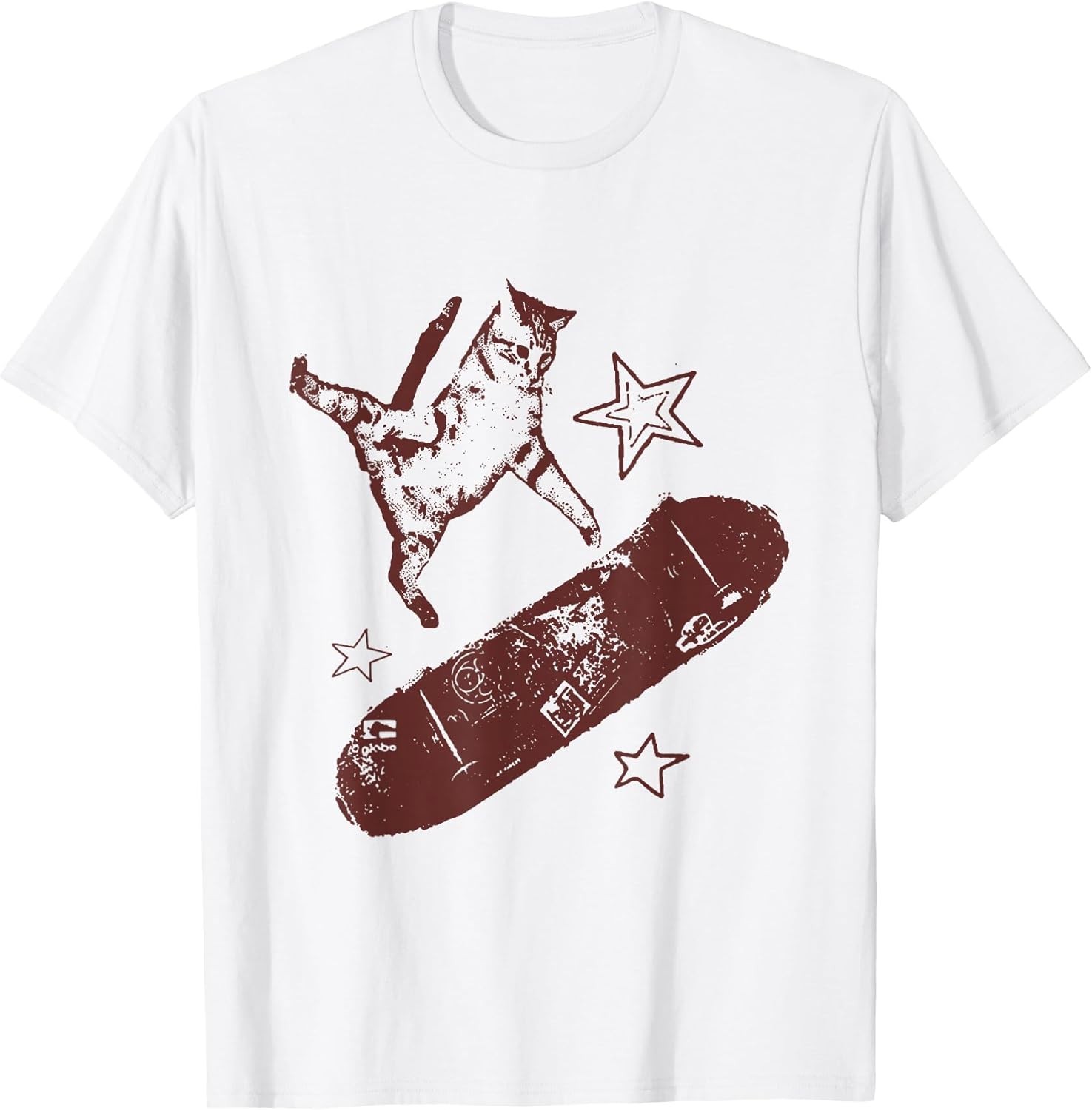 Funny Skateboard Cat Y2k Grunge Vintage Meme - Adult & Kids T-Shirts, Sweatshirts & Hoodies apparel design preview 1