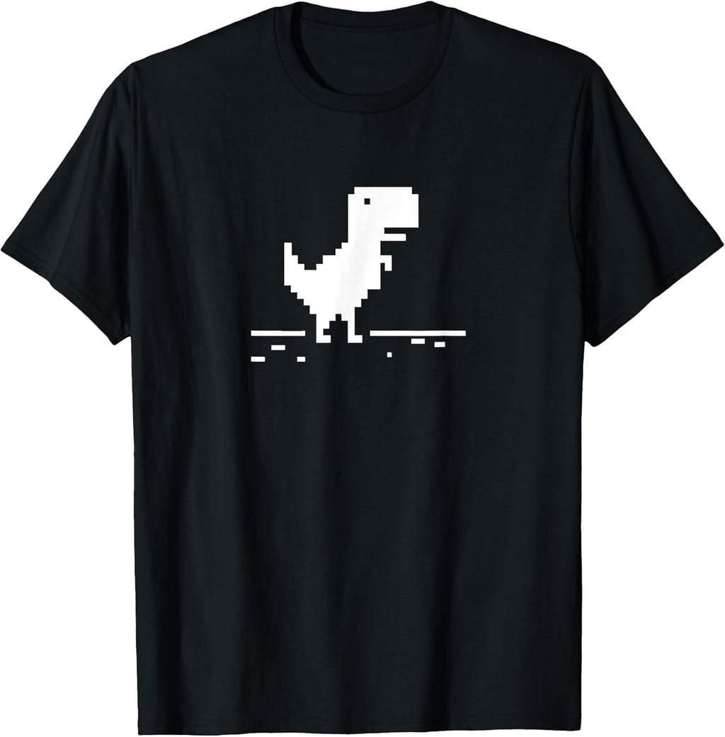 T-Rex Geek Dinosaur Pixel Art No Internet Connection - Adult & Kids T-Shirts, Sweatshirts & Hoodies apparel design preview 1