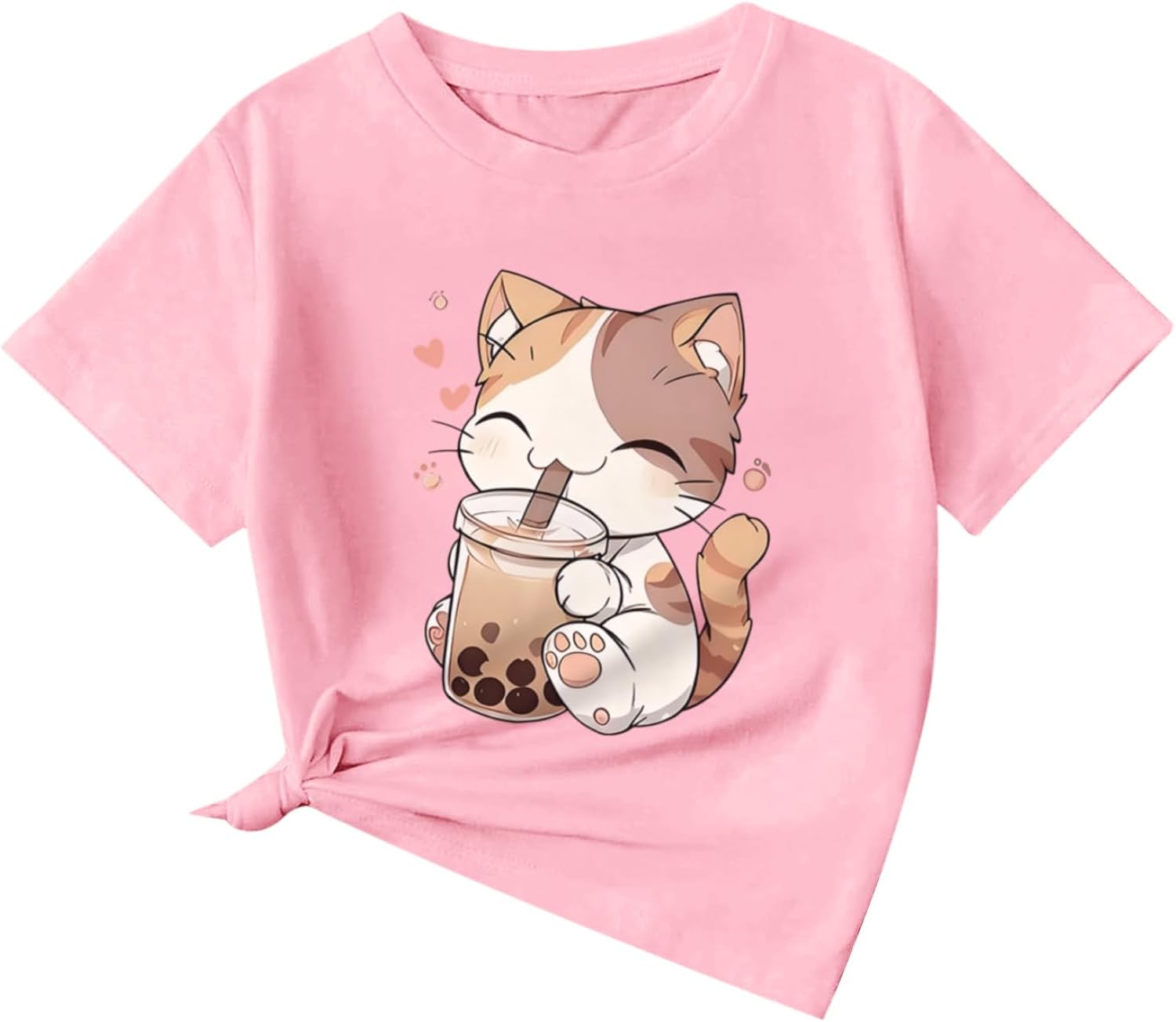 Cute Cat for Girls Graphic Bubble Tea Kids Kawaii - Adult & Kids T-Shirts, Sweatshirts & Hoodies apparel design preview 1