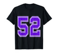 Purple Number 52 Football Baseball T-Shirt - Minimalist Print Men Women - T-Shirt, Sweatshirt, Hoodie