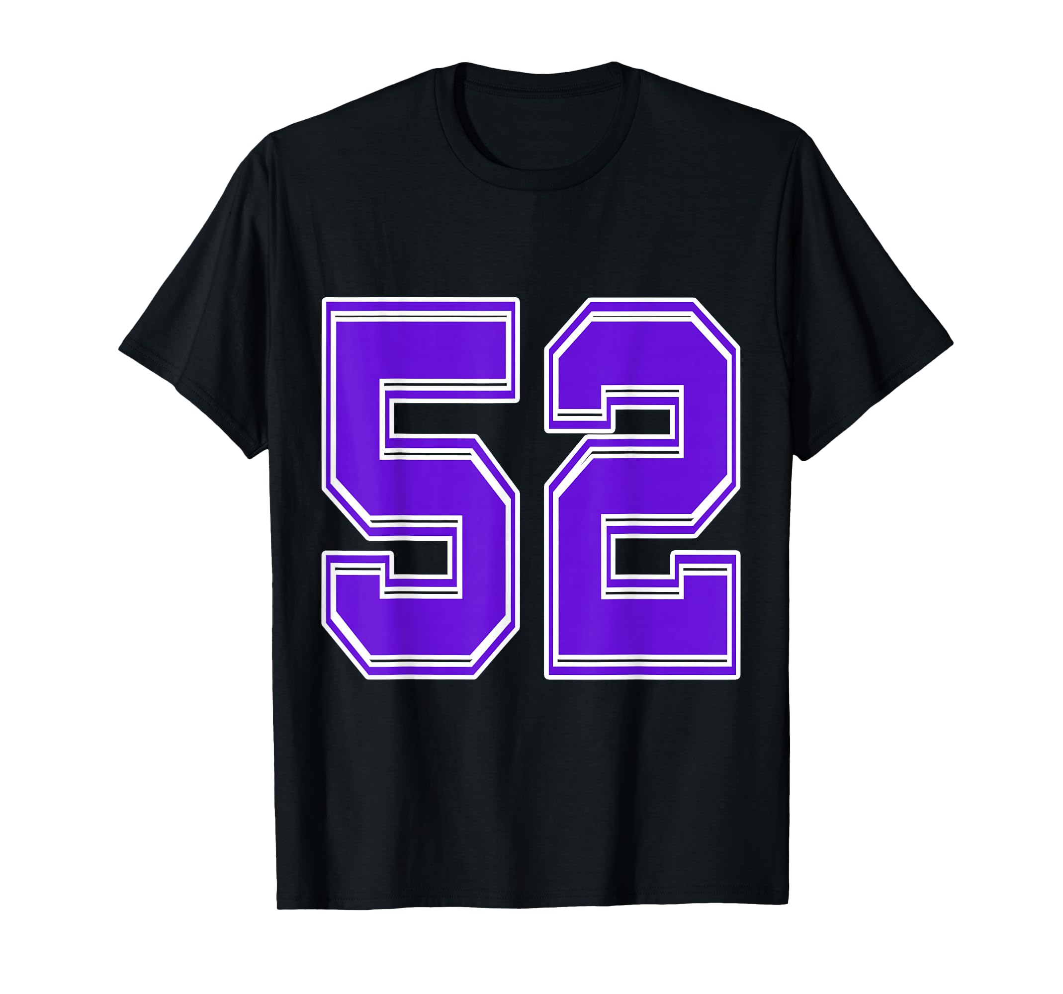 Purple Number 52 Football Baseball T-Shirt - Minimalist Print Men Women - T-Shirt, Sweatshirt, Hoodie
