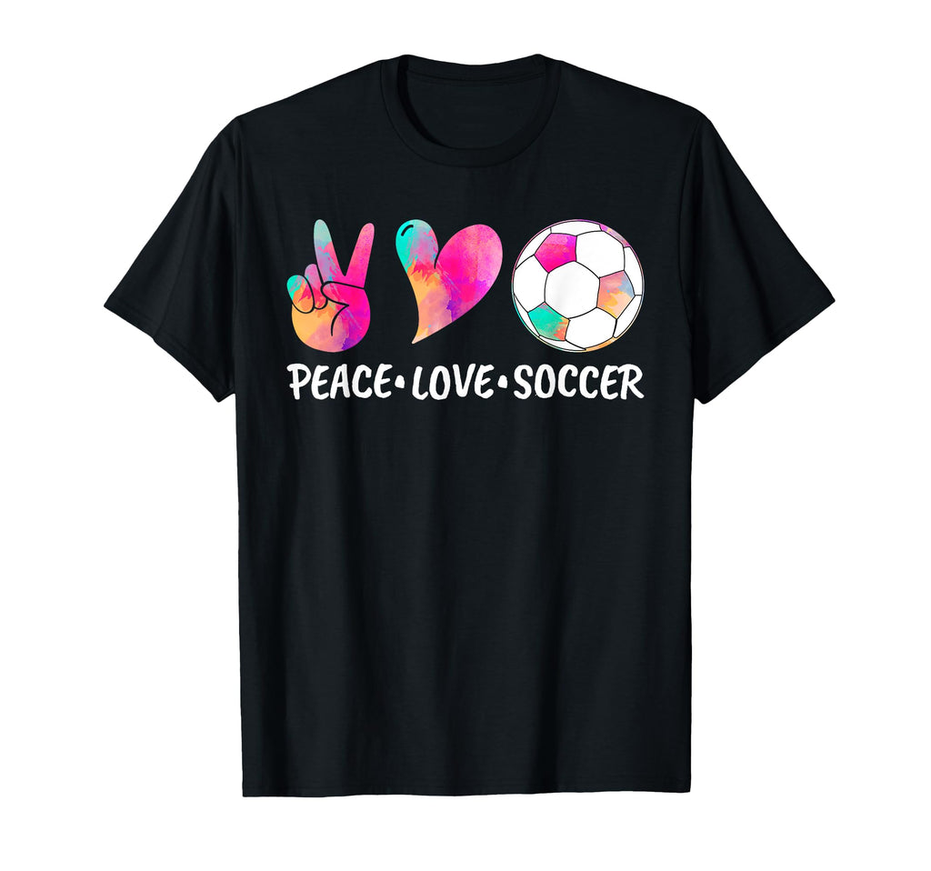Soccer Tees Tie Dye Peace Love Soccer T-Shirt - Unique Graphic Men Women - T-Shirt, Sweatshirt, Hoodie