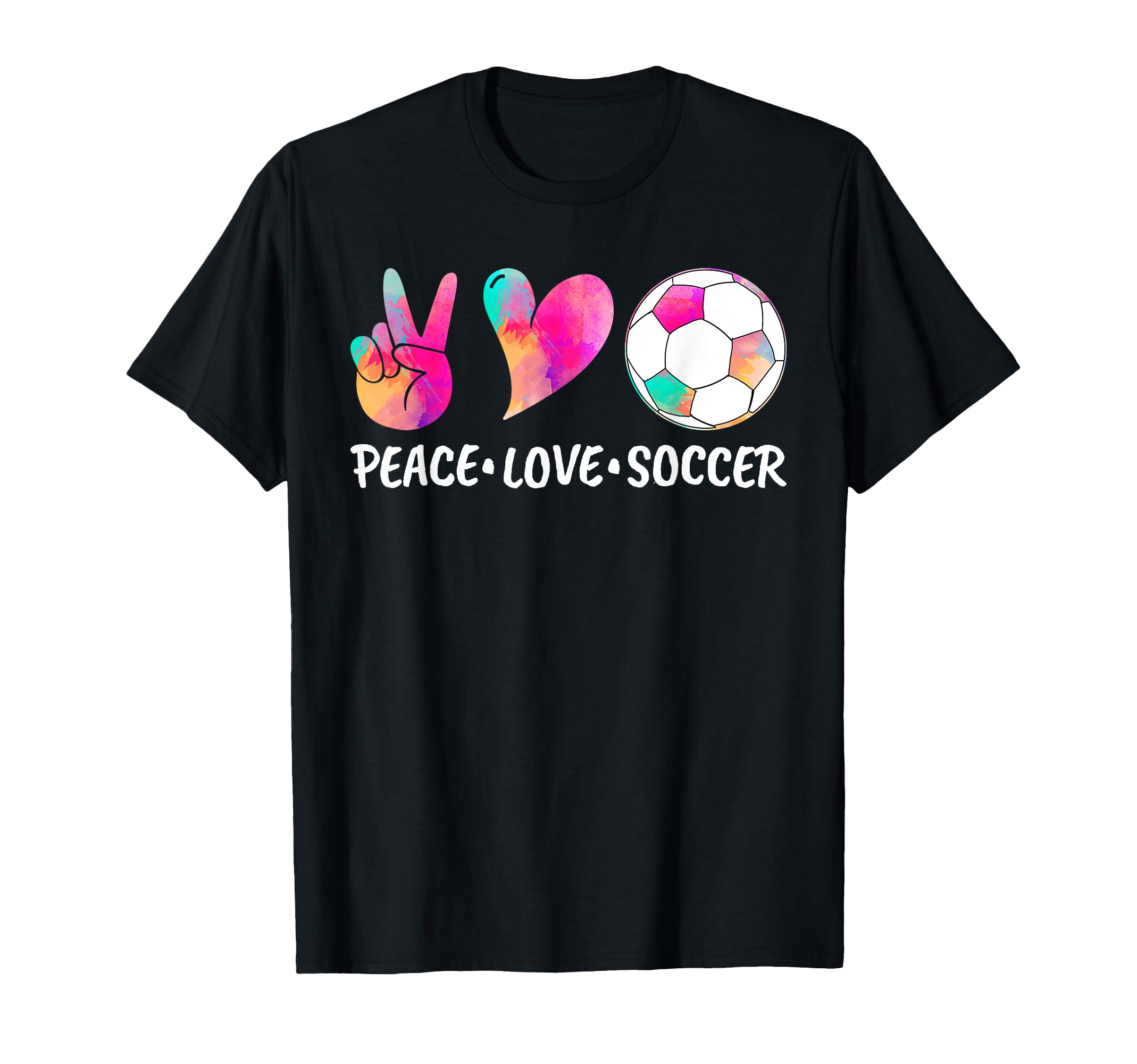 Soccer Tees Tie Dye Peace Love Soccer T-Shirt - Unique Graphic Men Women - T-Shirt, Sweatshirt, Hoodie