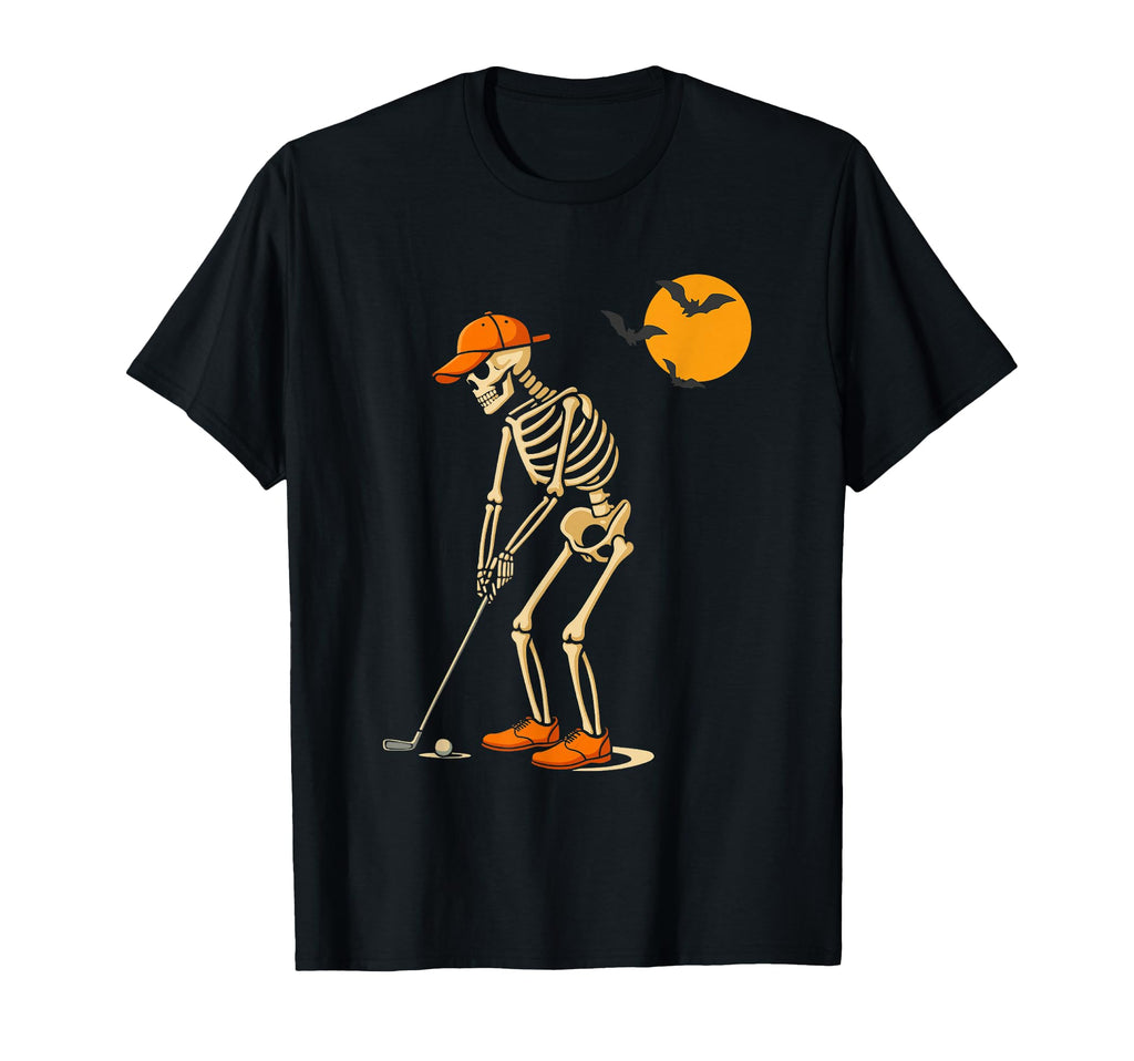 Skeleton Golf Halloween Golfer Golf T-Shirt - Minimalist Print Men Women - T-Shirt, Sweatshirt, Hoodie