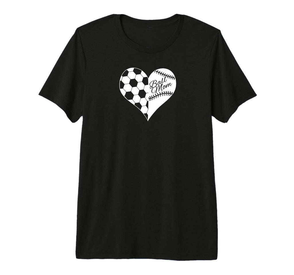 Baseball Laces Soccer Ball Pattern Heart T-Shirt - Unique Graphic Unisex - T-Shirt, Sweatshirt, Hoodie