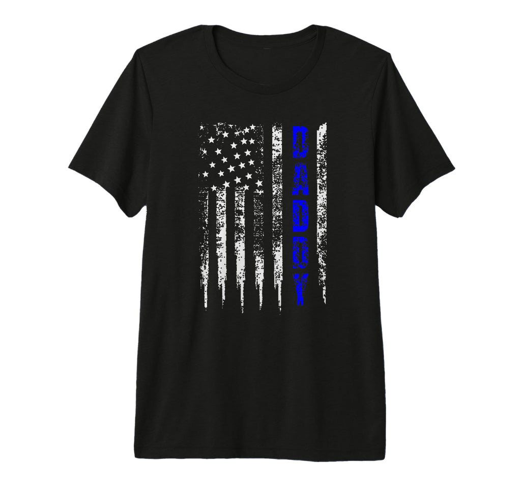 Police Daddy Blue Line Gift Fathers Day T-Shirt - Streetwear Style Unisex - T-Shirt, Sweatshirt, Hoodie