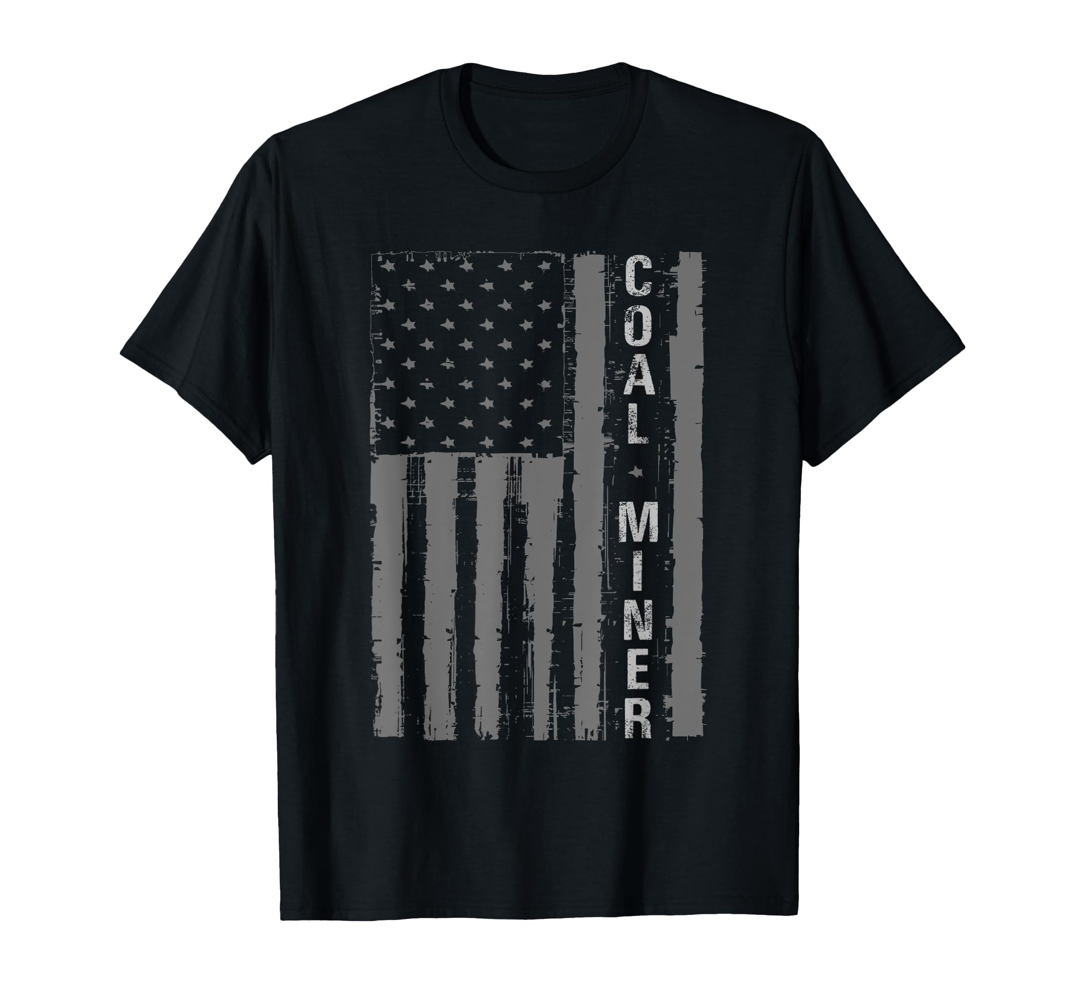 Distressed American Flag Coal Miner T-Shirt - Graphic Print Men Women - T-Shirt, Sweatshirt, Hoodie
