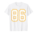 Number 86 Red Yellow White Football T-Shirt - Unique Graphic for Adults - T-Shirt, Sweatshirt, Hoodie
