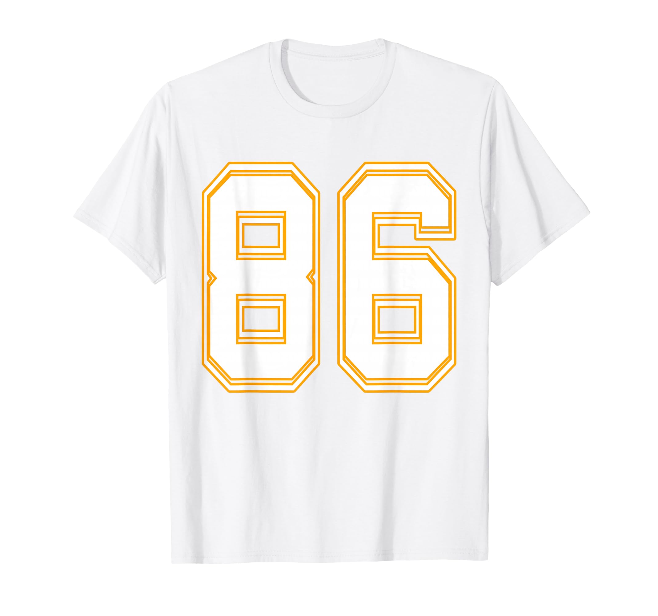 Number 86 Red Yellow White Football T-Shirt - Unique Graphic for Adults - T-Shirt, Sweatshirt, Hoodie