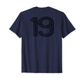 Number 19 Baseball Football Soccer Back T-Shirt - Graphic Print for Adults - T-Shirt, Sweatshirt, Hoodie
