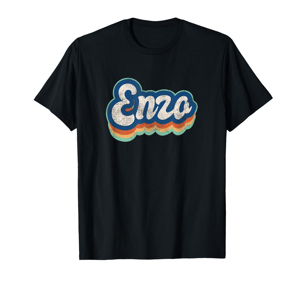 Enzo First Name 70S 80S T-Shirt - Fun Novelty Design for Adults - T-Shirt, Sweatshirt, Hoodie