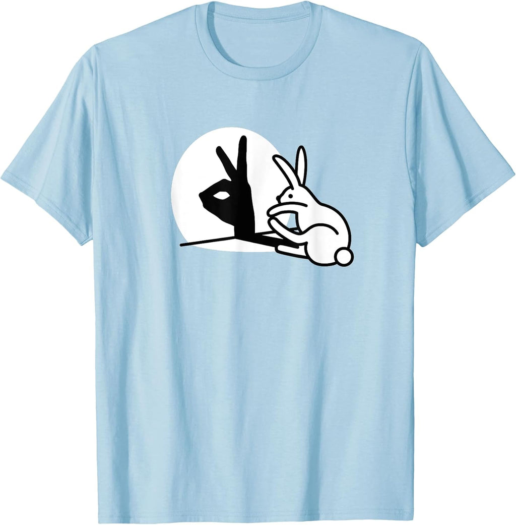 Funny Rabbit Hand Shadow Puppets Bunny Figure pop Art - Adult & Kids T-Shirts, Sweatshirts & Hoodies apparel design preview 1