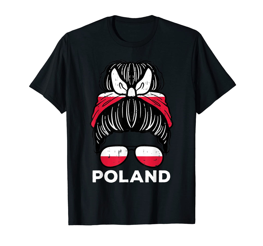 Poland Flag Polish Hairbun Football T-Shirt - Novelty Apparel Unisex - T-Shirt, Sweatshirt, Hoodie