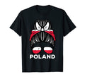 Poland Flag Polish Hairbun Football T-Shirt - Novelty Apparel Unisex - T-Shirt, Sweatshirt, Hoodie