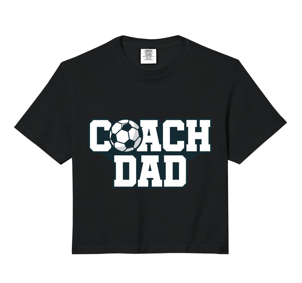 Soccer Coach Dad Gift Comfort Colors Crop Hoodie - Trendy Graphic Men Women - T-Shirt, Sweatshirt, Hoodie