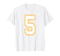 Number 05 Red Yellow White Football T-Shirt - Trendy Graphic Unisex - T-Shirt, Sweatshirt, Hoodie