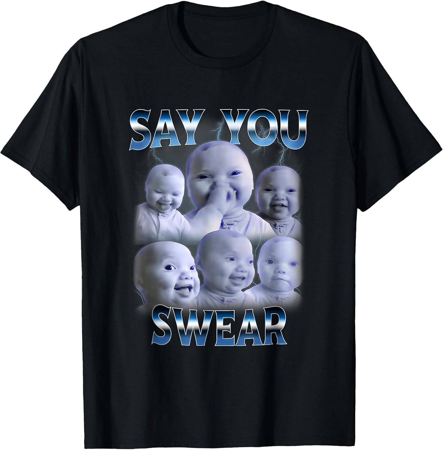 Say You Swear Ai Niche Baby Holding Back Laugh Genz - Adult & Kids T-Shirts, Sweatshirts & Hoodies apparel design preview 1