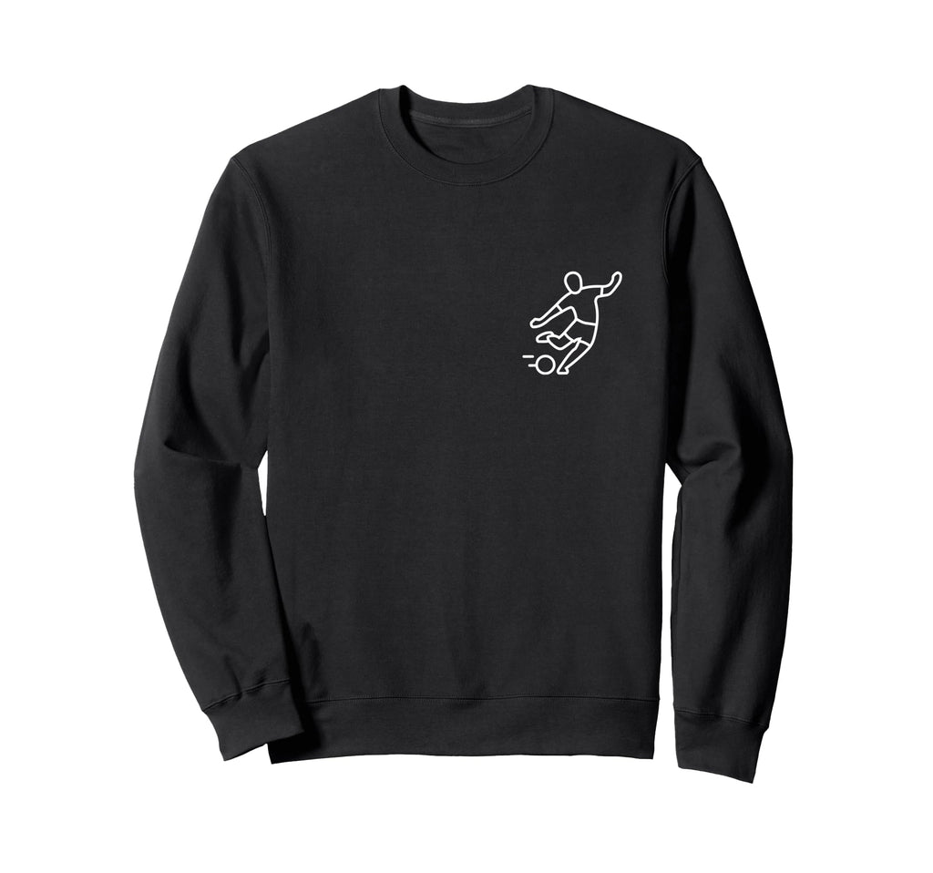 Minimalist Soccer Player Pocket Sweatshirt - Unique Graphic for Adults - T-Shirt, Sweatshirt, Hoodie